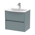 [BFED2304G] Chartley Contemporary 2 Drawer Wall Hung Vanity Unit with Curved Basin, Coastal Grey, 600mm - Cutout