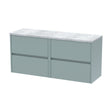 [BFED2304LBG2] Chartley Contemporary 4 Drawer Wall Hung Vanity Unit with Laminate Worktop, Coastal Grey, 1200mm - Cutout