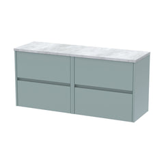 [BFED2304LBG2] Chartley Contemporary 4 Drawer Wall Hung Vanity Unit with Laminate Worktop, Coastal Grey, 1200mm - Cutout