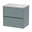 [BFED2304LBG] Chartley Contemporary 2 Drawer Wall Hung Vanity Unit with Laminate Worktop, 600mm - Cutout