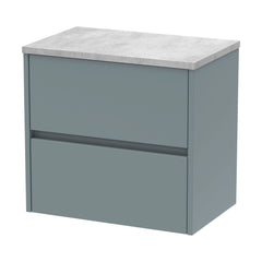 [BFED2304LBG] Chartley Contemporary 2 Drawer Wall Hung Vanity Unit with Laminate Worktop, 600mm - Cutout