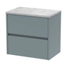 [BFED2304LBG] Chartley Contemporary 2 Drawer Wall Hung Vanity Unit with Laminate Worktop, Choice of Size and Colour - Cutout