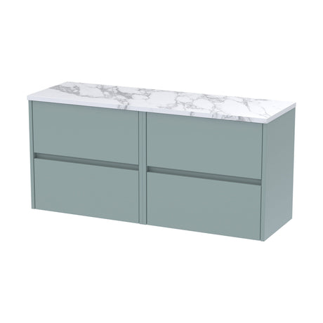 [BFED2304LCM2] Chartley Contemporary 4 Drawer Wall Hung Vanity Unit with Laminate Worktop, 1200mm, Choice of Colour - Cutout