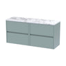 [BFED2304LCM2] Chartley Contemporary 4 Drawer Wall Hung Vanity Unit with Laminate Worktop, 1200mm, Choice of Colour - Cutout
