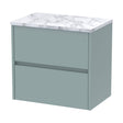 [BFED2304LCM] Chartley Contemporary 2 Drawer Wall Hung Vanity Unit with Laminate Worktop, Coastal Grey, 600mm - Cutout