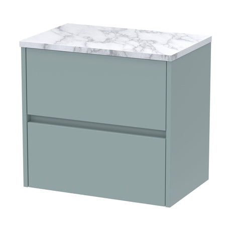 [BFED2304LCM] Chartley Contemporary 2 Drawer Wall Hung Vanity Unit with Laminate Worktop, Choice of Size and Colour - Cutout