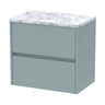 [BFED2304LCM] Chartley Contemporary 2 Drawer Wall Hung Vanity Unit with Laminate Worktop, Choice of Size and Colour - Cutout