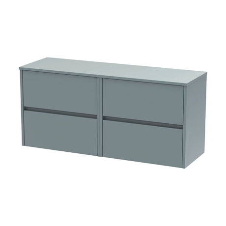 [BFED2304W2] Chartley Contemporary 4 Drawer Handleless Wall Hung Vanity Unit with Worktop, 1200mm, Choice of Colour - Cutout