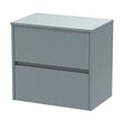 [BFED2304W] Chartley Contemporary 2 Drawer Wall Hung Vanity Unit with Worktop, Coastal Grey, 600mm - Cutout