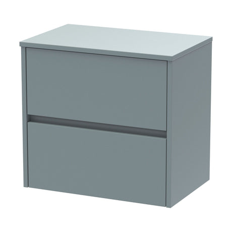[BFED2304W] Chartley Contemporary 2 Drawer Wall Hung Vanity Unit with Worktop, Choice of Size and Colour - Cutout