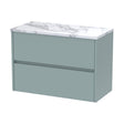 [BFED2306LCM] Chartley Contemporary 2 Drawer Wall Hung Vanity Unit with Laminate Worktop, 800mm - Cutout