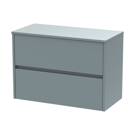 [BFED2306W] Chartley Contemporary 2 Drawer Wall Hung Vanity Unit with Worktop, Choice of Size and Colour - Cutout