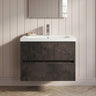 [BFED2602A] Chartley Edge Square Wall Hung 2 Drawer Vanity Unit & Ceramic Basin, 500mm, Choice of Finish - Silo