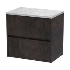 [BFED2604LBG] Chartley Contemporary 2 Drawer Wall Hung Vanity Unit with Laminate Worktop, 600mm - Cutout