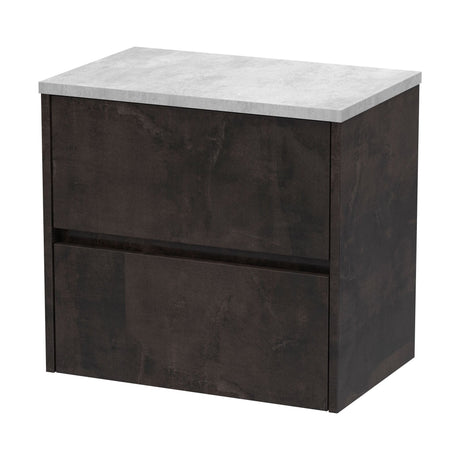 [BFED2604LBG] Chartley Contemporary 2 Drawer Wall Hung Vanity Unit with Laminate Worktop, Choice of Size and Colour - Cutout