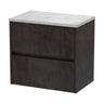 [BFED2604LBG] Chartley Contemporary 2 Drawer Wall Hung Vanity Unit with Laminate Worktop, Choice of Size and Colour - Cutout