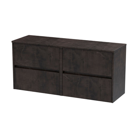 [BFED2604W2] Chartley Contemporary 4 Drawer Handleless Wall Hung Vanity Unit with Worktop, 1200mm, Choice of Colour - Cutout