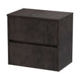 [BFED2604W] Chartley Contemporary 2 Drawer Wall Hung Vanity Unit with Worktop, Metallic Slate, 600mm - Cutout