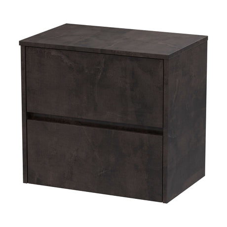 [BFED2604W] Chartley Contemporary 2 Drawer Wall Hung Vanity Unit with Worktop, Choice of Size and Colour - Cutout