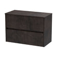 [BFED2606W] Chartley Contemporary 2 Drawer Handleless Wall Hung Vanity Unit with Worktop, Metallic Slate, 800mm - Cutout