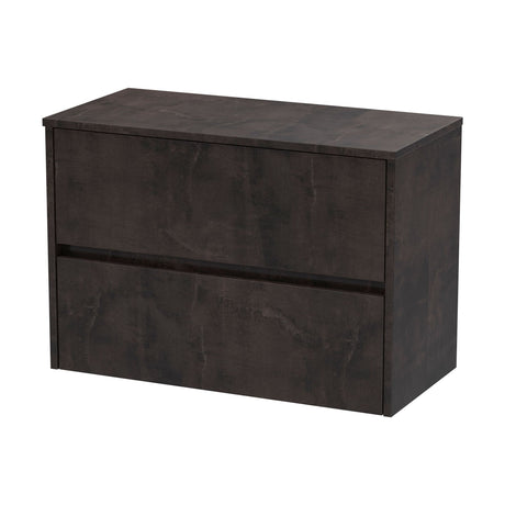 [BFED2606W] Chartley Contemporary 2 Drawer Wall Hung Vanity Unit with Worktop, Choice of Size and Colour - Cutout