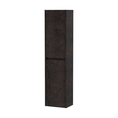 [BFED2662] Square Wall Hung 2 Door Tall Bathroom Unit, 350mm - Textured Matt Metallic Slate - Cutout