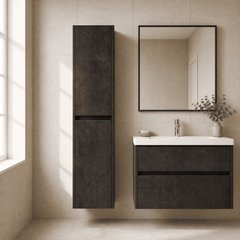 [BFED2662] Chartley Square Wall Hung 2 Door Tall Bathroom Unit, 350mm, Choice of Finish