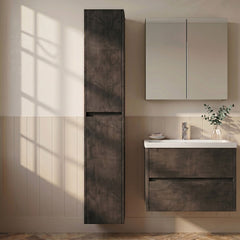 [BFED2662] Chartley Square Wall Hung 2 Door Tall Bathroom Unit, 350mm, Choice of Finish - Silo