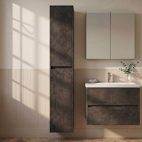 [BFED2662] Chartley Square Wall Hung 2 Door Tall Bathroom Unit, 350mm, Choice of Finish - Silo