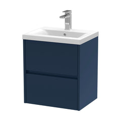 [BFED2902A] Chartley Edge Square Wall Hung 2 Drawer Vanity Unit & Ceramic Basin, 500mm, Choice of Finish - Cutout