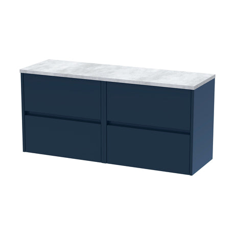 [BFED2904LBG2] Chartley Contemporary 4 Drawer Wall Hung Vanity Unit with Laminate Worktop, 1200mm, Choice of Colour - Cutout