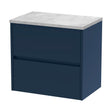 [BFED2904LBG] Chartley Contemporary 2 Drawer Wall Hung Vanity Unit with Laminate Worktop, Midnight Blue, 600mm - Cutout