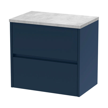 [BFED2904LBG] Chartley Contemporary 2 Drawer Wall Hung Vanity Unit with Laminate Worktop, Choice of Size and Colour - Cutout