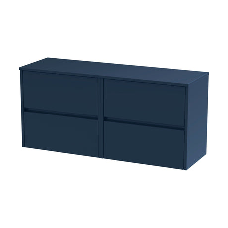 [BFED2904W2] Chartley Contemporary 4 Drawer Handleless Wall Hung Vanity Unit with Worktop, 1200mm, Choice of Colour - Cutout