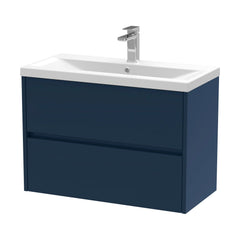 [BFED2906A] Chartley Square Wall Hung 2 Drawer Vanity Unit & Ceramic Basin, 800mm, Choice of Finish - Cutout