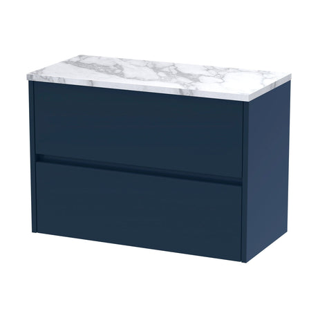 [BFED2906LCM] Chartley Contemporary 2 Drawer Wall Hung Vanity Unit with Laminate Worktop, Choice of Size and Colour - Cutout