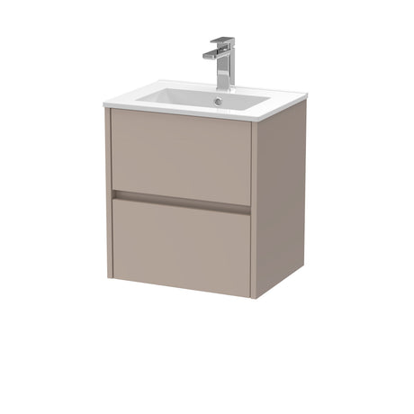 [BFED3302B] Chartley Contemporary 2 Drawer Wall Hung Vanity Unit with Minimalist Basin, Choice of Size and Colour - Cutout