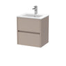 [BFED3302B] Chartley Contemporary 2 Drawer Wall Hung Vanity Unit with Minimalist Basin, Choice of Size and Colour - Cutout
