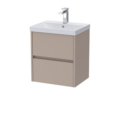 [BFED3302D] Chartley Contemporary 2 Drawer Wall Hung Vanity Unit with Thin Edge Basin, Choice of Size and Colour - Cutout