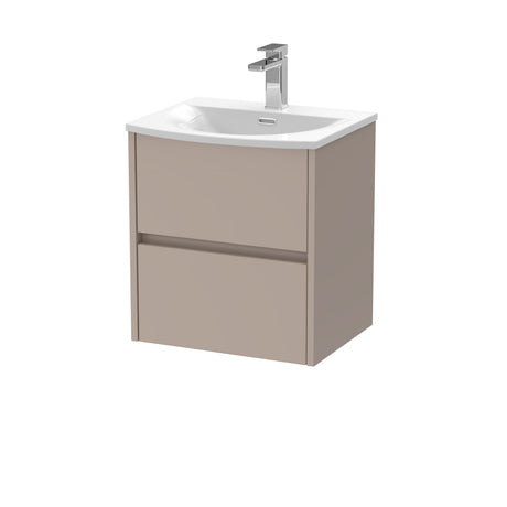 [BFED3302G] Chartley Contemporary 2 Drawer Wall Hung Vanity Unit with Curved Basin, Choice of Size and Colour - Cutout