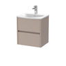 [BFED3302G] Chartley Contemporary 2 Drawer Wall Hung Vanity Unit with Curved Basin, Choice of Size and Colour - Cutout