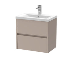 [BFED3304A] Chartley Square Wall Hung 2 Drawer Vanity Unit & Ceramic Basin, 600mm, Choice of Finish - Cutout