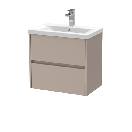 [BFED3304A] Chartley Square Wall Hung 2 Drawer Vanity Unit & Ceramic Basin, 600mm, Choice of Finish - Cutout