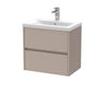 [BFED3304A] Chartley Square Wall Hung 2 Drawer Vanity Unit & Ceramic Basin, 600mm, Choice of Finish - Cutout