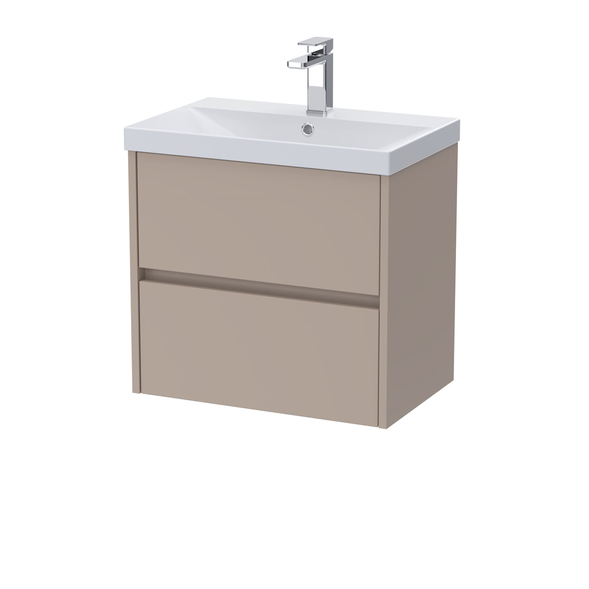 [BFED3304D] Chartley Contemporary 2 Drawer Wall Hung Vanity Unit with Thin Edge Basin, Choice of Size and Colour - Cutout