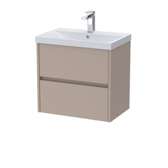 [BFED3304D] Chartley Contemporary 2 Drawer Wall Hung Vanity Unit with Thin Edge Basin, Choice of Size and Colour - Cutout
