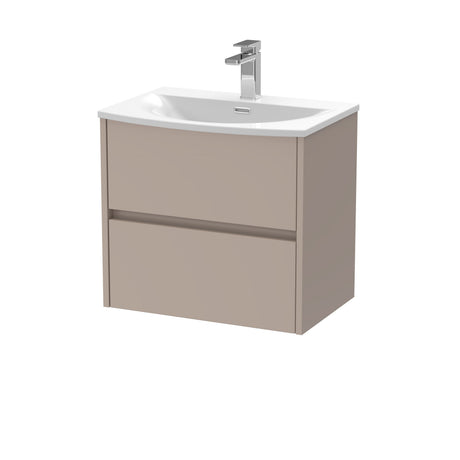 [BFED3304G] Chartley Contemporary 2 Drawer Wall Hung Vanity Unit with Curved Basin, Choice of Size and Colour - Cutout