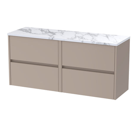 [BFED3304LCM2] Chartley Contemporary 4 Drawer Wall Hung Vanity Unit with Laminate Worktop, 1200mm, Choice of Colour - Cutout