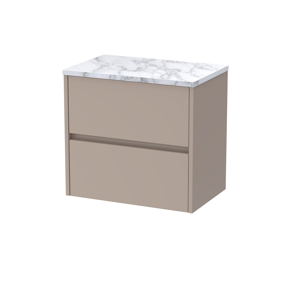 [BFED3304LCM] Chartley Contemporary 2 Drawer Wall Hung Vanity Unit with Laminate Worktop, Choice of Size and Colour - Cutout