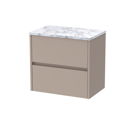[BFED3304LCM] Chartley Contemporary 2 Drawer Wall Hung Vanity Unit with Laminate Worktop, Choice of Size and Colour - Cutout